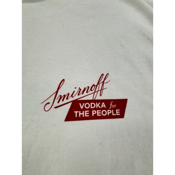 Smirnoff "Vodka For The People" White T-Shirt  Size L  Gildan Ultra Cotton - Picture 2 of 8